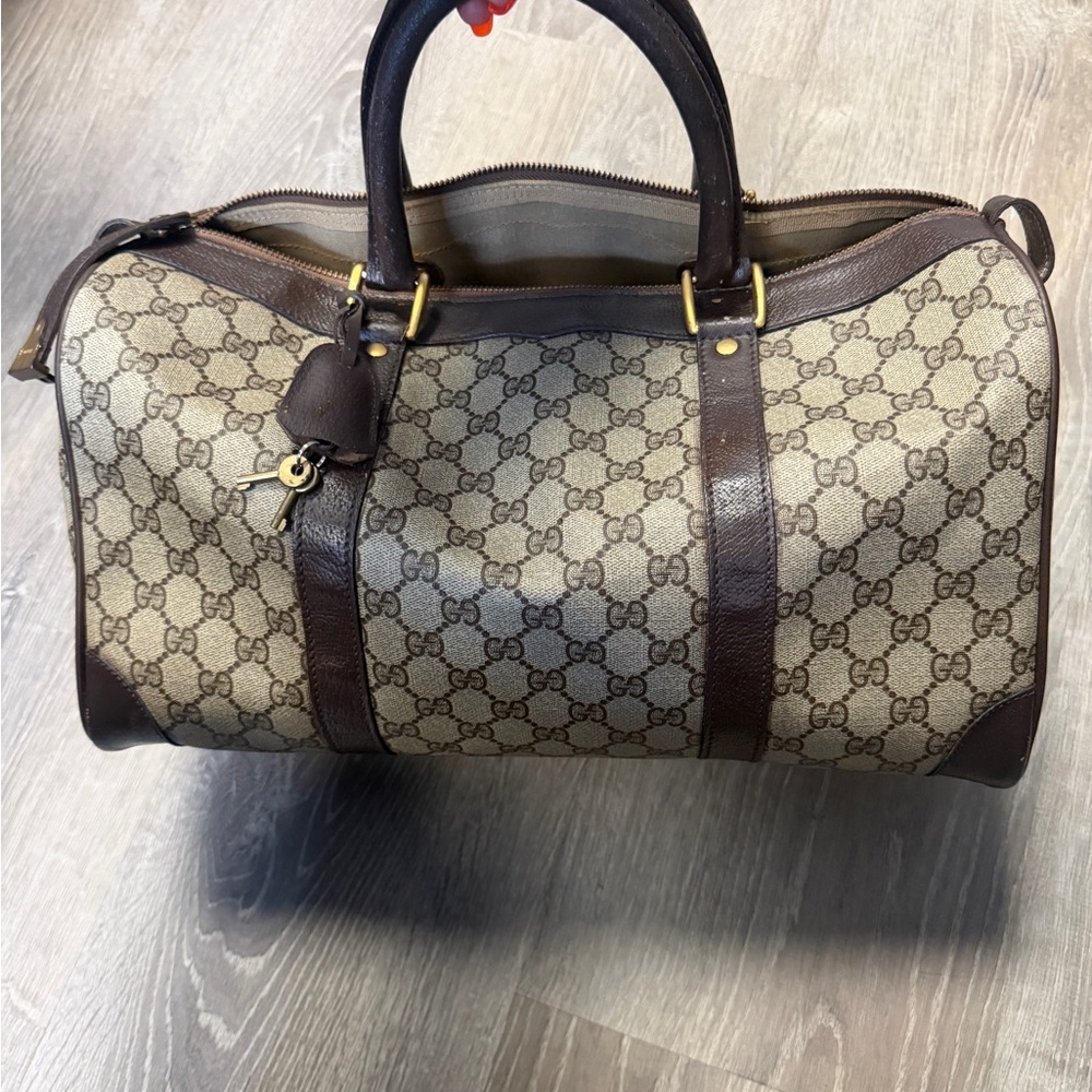 Gucci GG Monogram Canvas Boston Satchel Bag – Brown | Vintage | Lock & Keys
